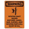 Signmission Safety Sign, OSHA WARNING, 10" Height, Rigid Plastic, Rotating Shaft Hazard, Portrait OS-WS-P-710-V-13515